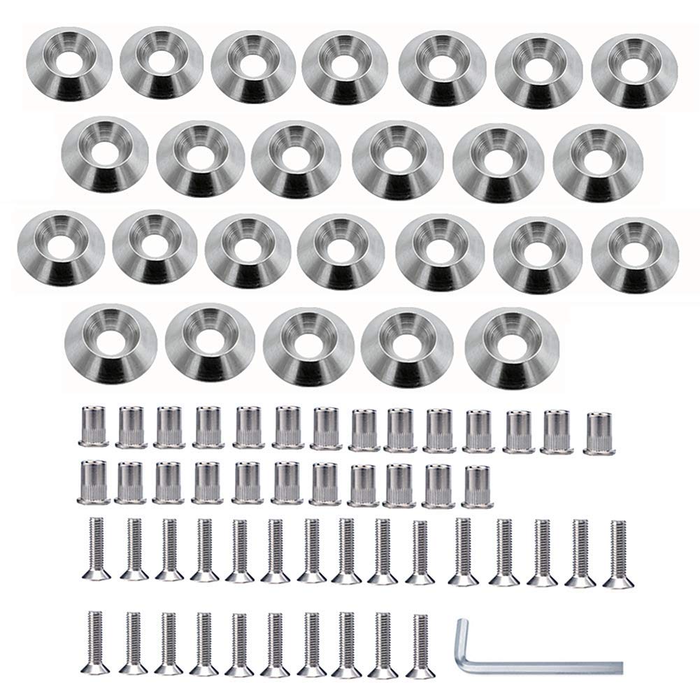 Stainless Steel 25 Pcs Fender Bumper Washer Bolt Finishing Washer Engine Bay Dress Up Fastener Kit Flares Widebody kit Installation Hardware