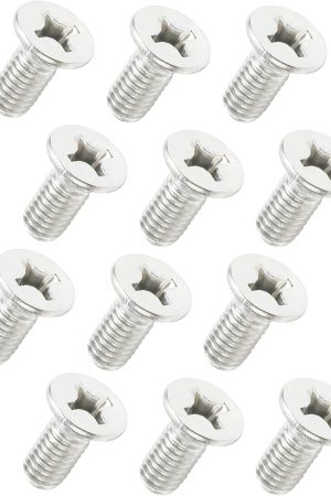 Stainless Steel Brake Disc Rotor Screws,12PCS Brake Disc Retaining Screw,Car Accessories Retaining Hardware Bolts Screw Kit for Front and Rear,Rotor Screws Replacement for Most Car Models
