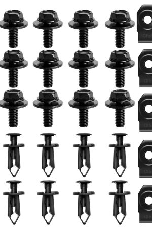 35PCS Engine Splash Shield Body Bolts Screws - Fender Bumper Clips Rivets - Splash Shield Hardware Bolts Kit Fit for Nissan 350z 370z Infiniti G35 G37 FX35 FX45
