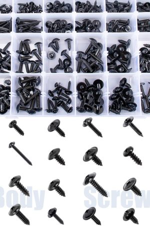 270pcs Automotive Body Screw Phillips Head Self Tapping Screw Washer Head Screws Assortment Kit #8#10#12#14