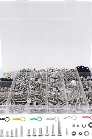 1008PCS Universal RC Screw Kit Screws Assortment Set 304 Stainless Steel Hardware Fasteners for Traxxas Axial Redcat HPI Arrma SCX10 Losi 1/8 1/10 1/12 1/16 Scale RC Cars Trucks Crawler