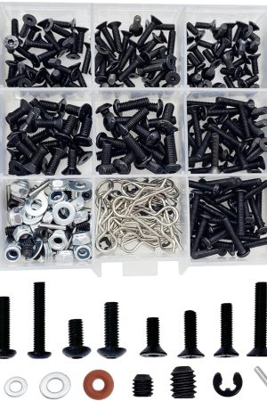 500pcs RC Screw Kit,RC Screws for Traxxas Arrma Axial Redcat HPS SCX10 1/8 1/10 1/12 1/16 Scale RC Cars Trucks Crawler, Screws Assortment Set, Hardware Fasteners (500pcs RC Screw Kit)